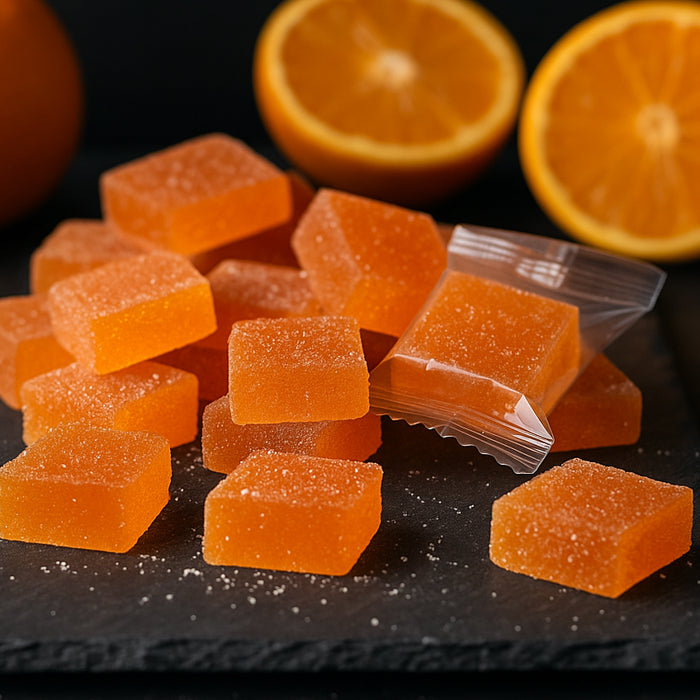 Apelsīnu košļājamas konfektes