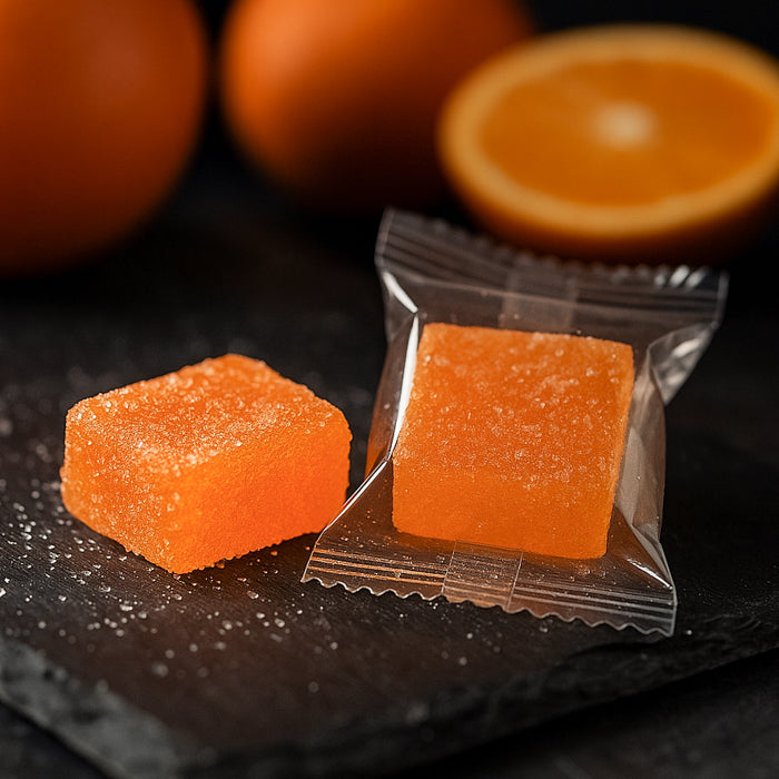 Apelsīnu košļājamas konfektes
