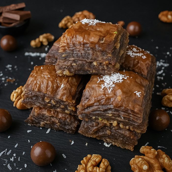 Baklava - šokolādes valriekstu kvadrātiņi