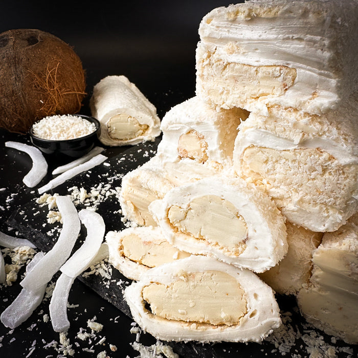 Kokosriekstu-piena lukums ar baltas šokolādes krēmu