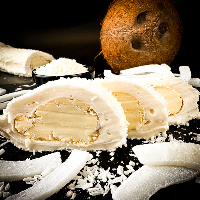 Kokosriekstu-piena lukums ar baltas šokolādes krēmu