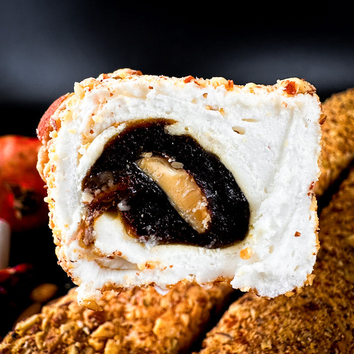 Fantastisks lukums ar granātābolu un hurmas marmelādi ar mandelēm