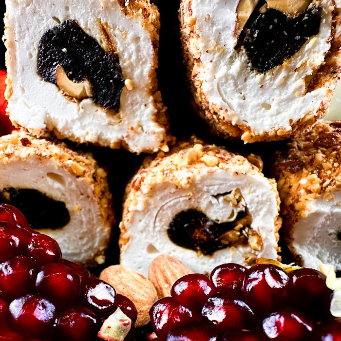 Fantastisks lukums ar granātābolu un hurmas marmelādi ar mandelēm