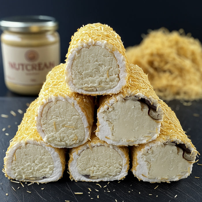 Lukums ar riekstu krēmu un kraukšķīgo kadaifu