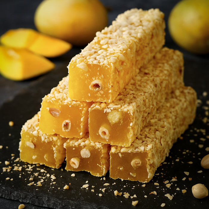 Lukums ar mango garšu un lazdu riekstiem