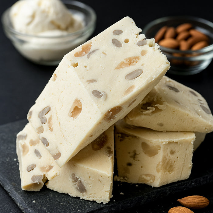 Šerbets ar saldējuma garšu un mandelēm